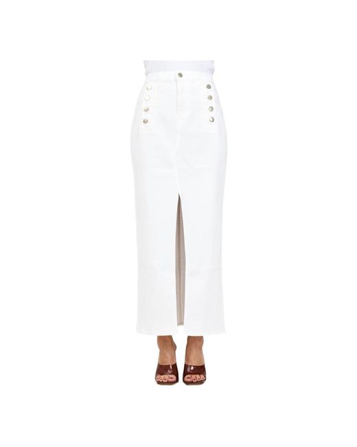 Falda larga blanca con abertura central ViCOLO de color White