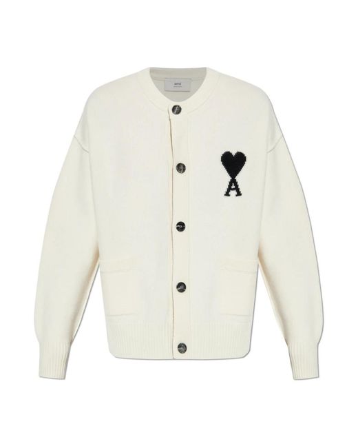 AMI Truien & Vesten ,Wit ,Wol Wollen Vest in het White