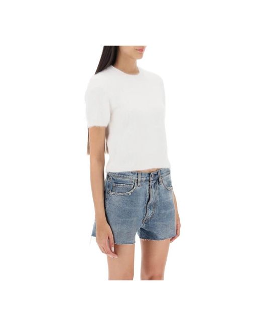 Maison Margiela White Round-Neck Knitwear