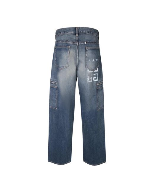 Givenchy Blue Cargo Style Cotton Straight Jeans for men