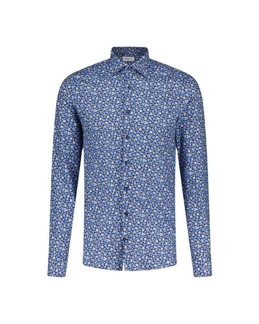 Camicia in cotone floreale di Stenstroms in Blue da Uomo