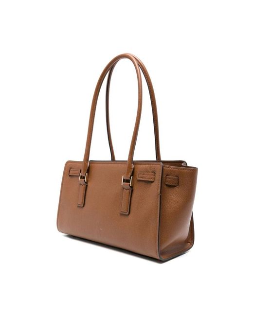 Michael Kors Brown Braune Leder Shopper Tasche