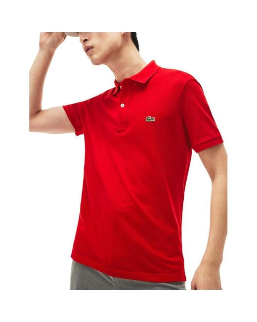 Lacoste Polo Ph4012-00 in het Rood voor heren - Lyst