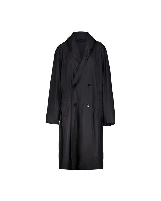 Impermeable con capucha azul negro bl 799 Lemaire de color Black