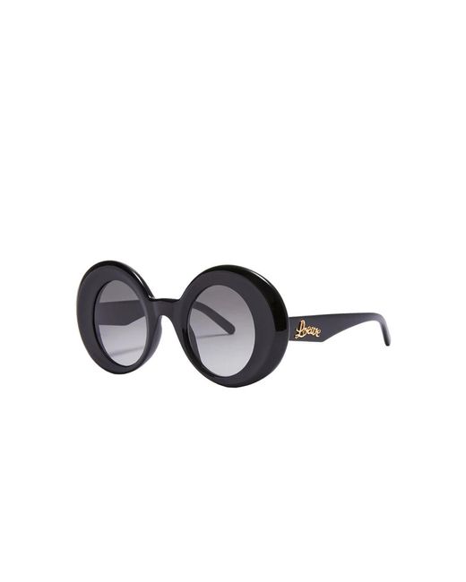 Loewe Runde schwarze sonnenbrille mit grauen gläsern in Black für Herren