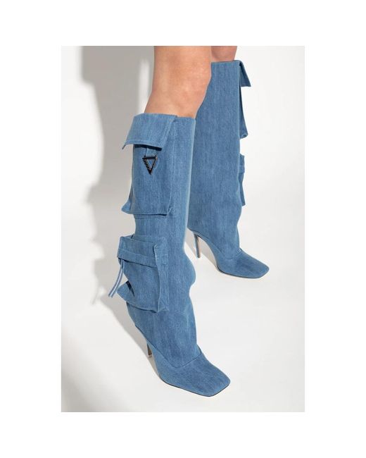 The Attico Blue Heeled Boots