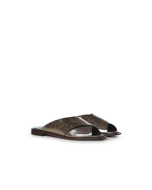 Giuliano Galiano Brown Flat Sandals