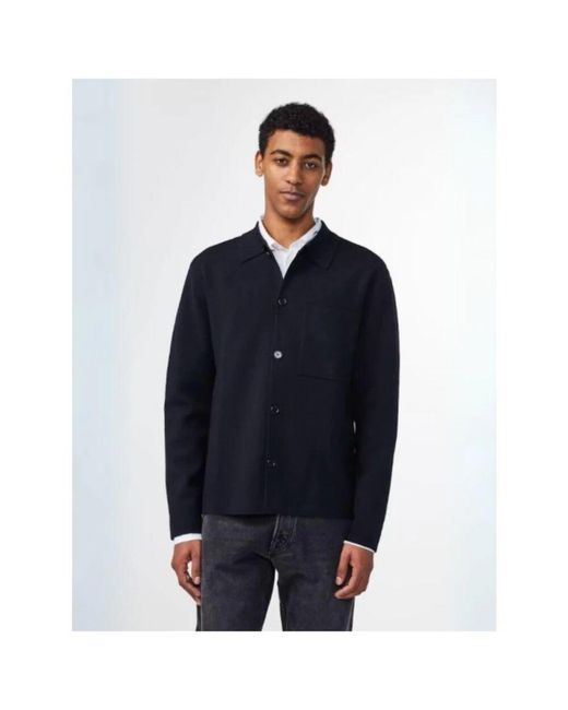 NN07 Langarm wollmischung cardigan in Blue für Herren
