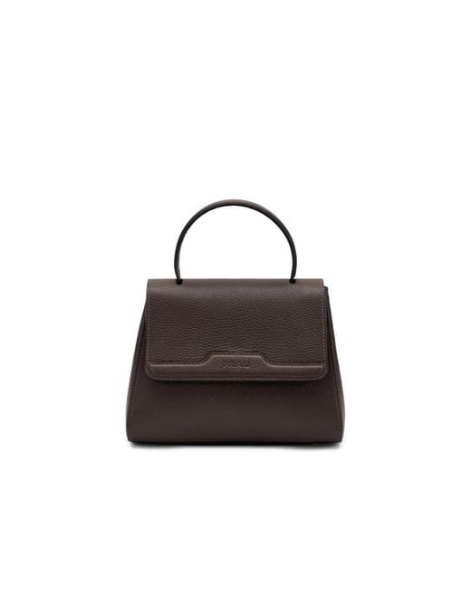Frau Black Lederhandtasche Mit Griff