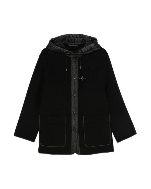 Fay Elegante Wollen Jas Aw25 in het Black