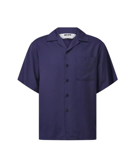 MSGM Short Sleeve Shirts in het Blue voor heren
