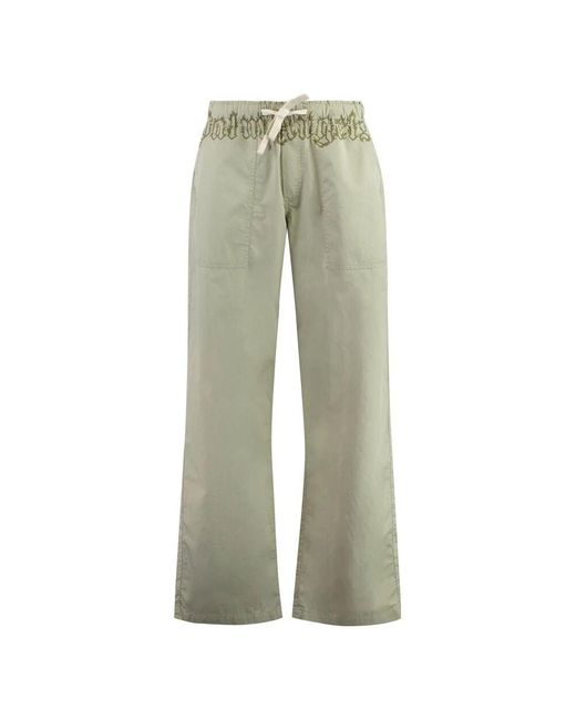 Palm Angels Baumwollhose mit kordelzug in Green für Herren