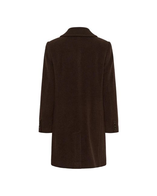 Single-Breasted Coats Part Two de color Brown