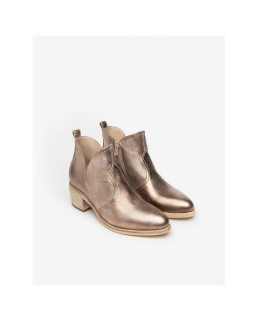 Nero Giardini Yellow Metallische leder stiefeletten