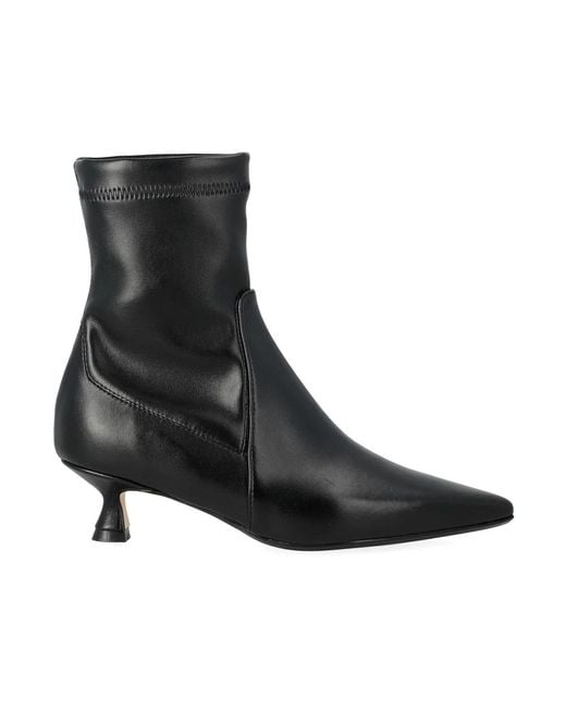 Anna F. Black Stretch Nappa Schwarze Lederschuhe