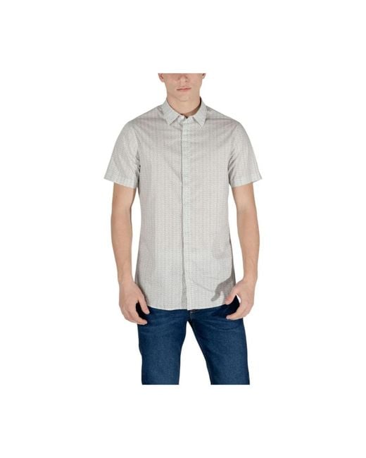 ARMANI EXCHANGE Gray Short Sleeve Shirts for men