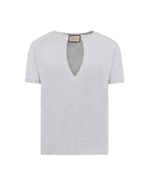 Gucci Grau melange baumwoll t-shirt in Gray für Herren