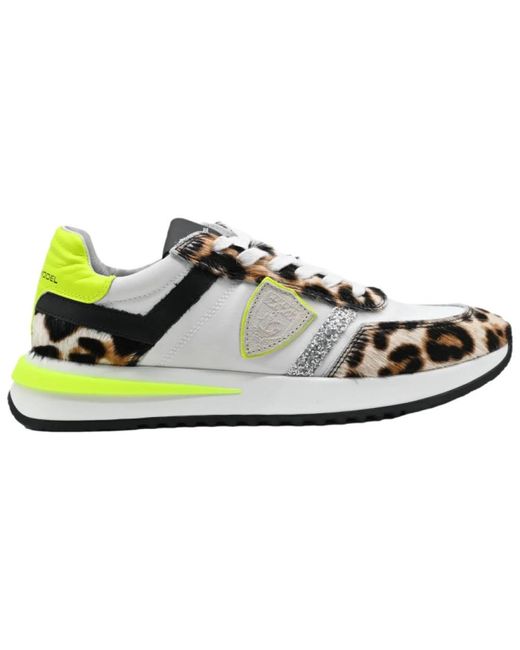Zapatillas con estampado de leopardo y suela baja Philippe Model de color White