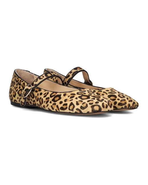 Inuovo Natural Braune Ponyhaar Ballerina Schuhe