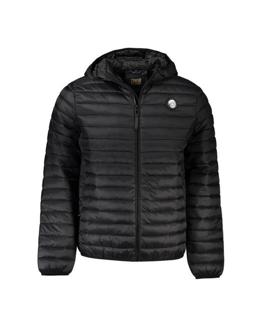 Roberto Cavalli Black Plain Quilted Jacket for men