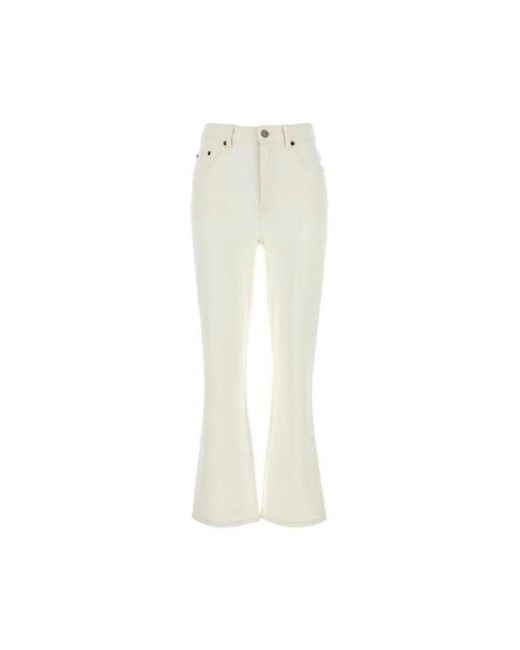 Tory Burch Jeans ,Wit ,Denim Stretch Denim Boot-Cut Jeans in het White