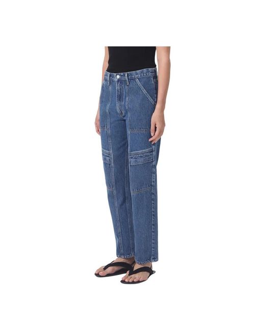 Agolde Blue Straight Jeans