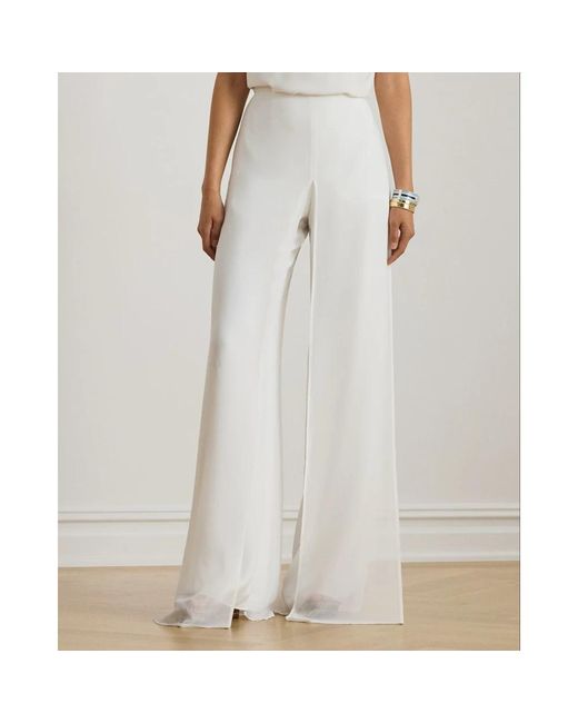 Ralph Lauren White Wide Trousers
