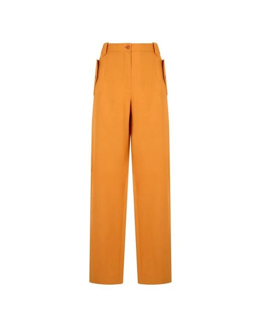 Alberta Ferretti Orange Wide Trousers