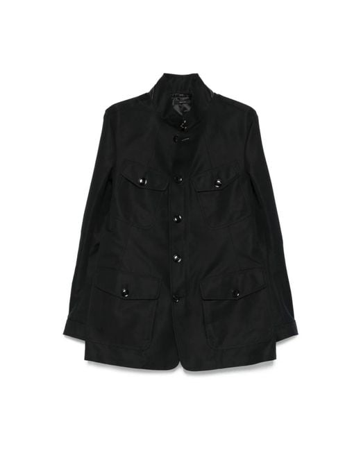 Tom Ford Zwarte Knoopjassen Met Polokraag in het Black voor heren