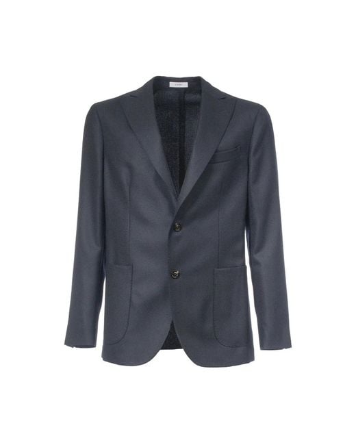 Boglioli Regular Fit Wollen Jas in het Blue voor heren