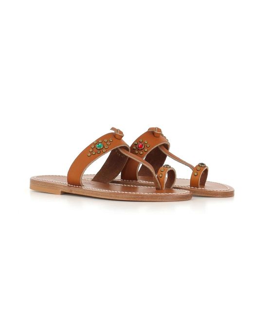 K. Jacques Brown Flat Sandals