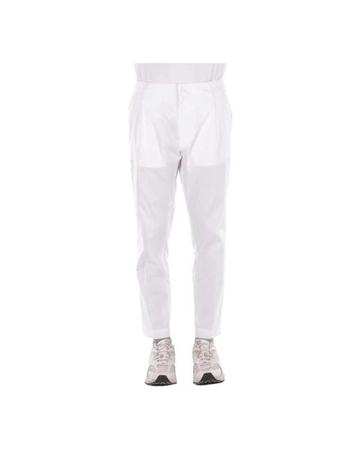 Dondup White Slim-Fit Trousers for men