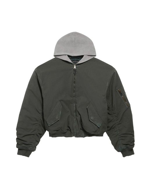 Balenciaga Gray Bomber Jackets for men