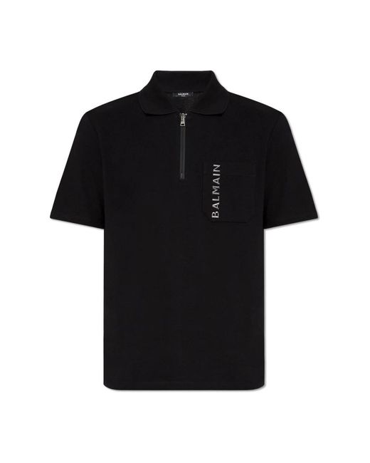 Balmain Black Polo Shirts for men