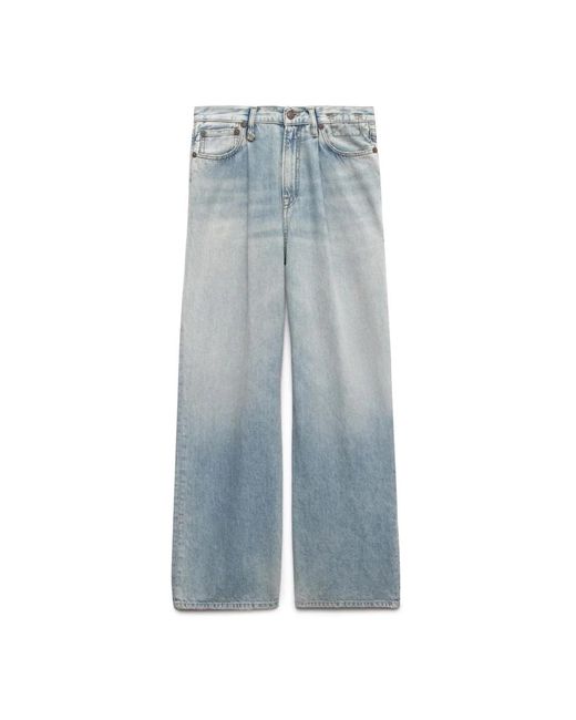 R13 Blue Weite plissierte jeans