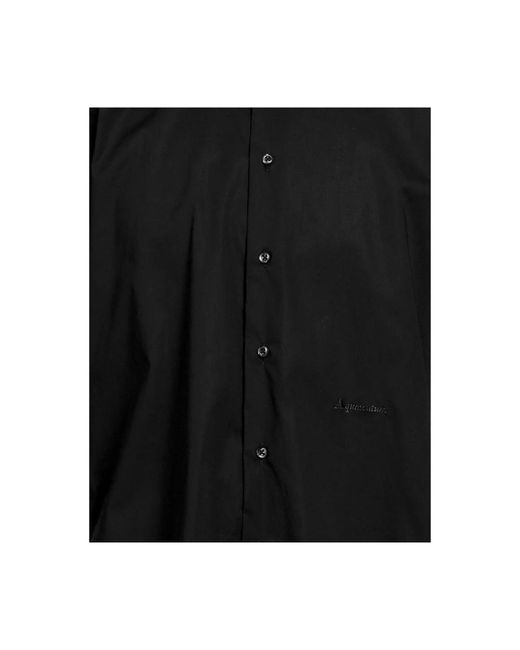 Aquascutum Baumwollhemd mit gesticktem logo in Black für Herren