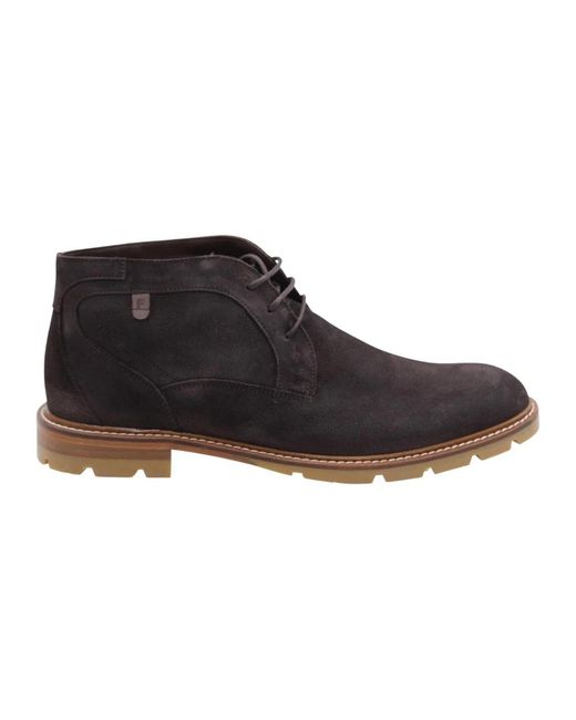 Floris Van Bommel Black Lace-Up Boots for men
