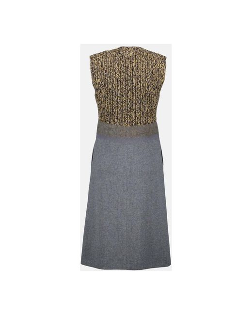Midi Dresses Prada de color Gray
