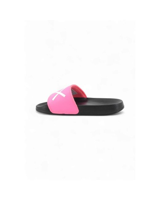 Sun 68 Schoenen ,Zwart ,Pu Slide in het Pink