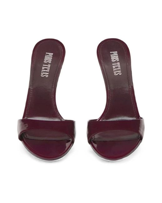 Paris Texas Brown Heeled Mules
