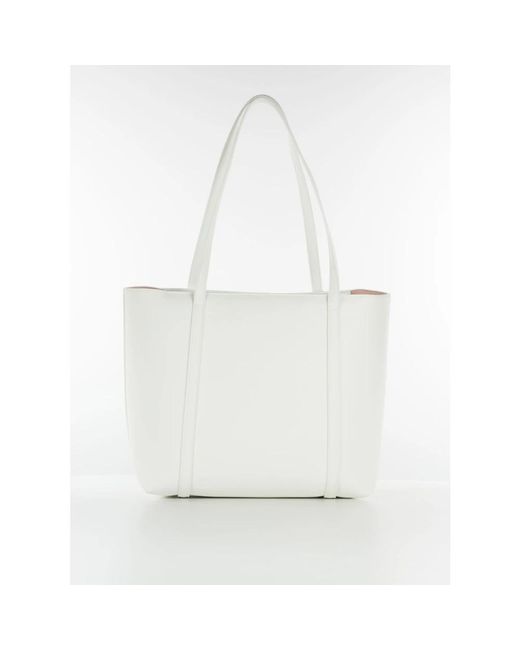 Armani Exchange White Zip shopper tasche stilvolles modell