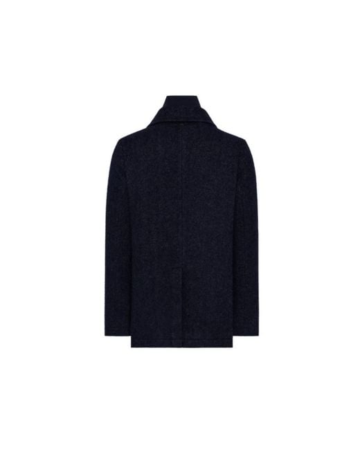 DUNO Blue Double-Breasted Coats for men