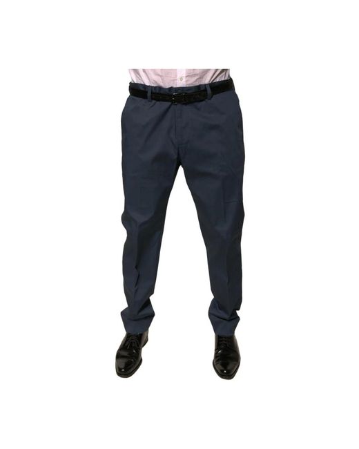 Pantalone in cotone stretch di Dolce & Gabbana in Blue da Uomo
