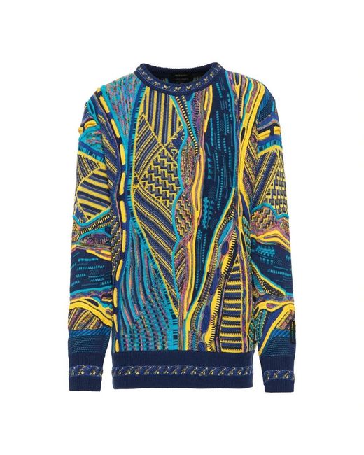 carlo colucci Moderner Strickpullover Mit Auffälligem Muster in Blue für Herren