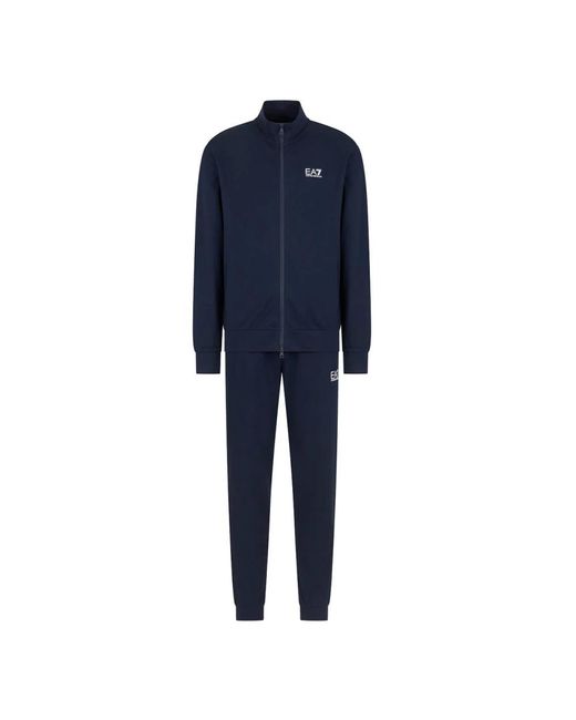 EA7 Fitness ,Blauw ,Katoen Blauw Sportief Katoenen Trainingspak in het Blue voor heren