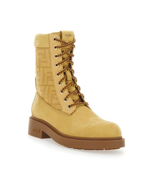 Fendi Natural Filo Combat Boot