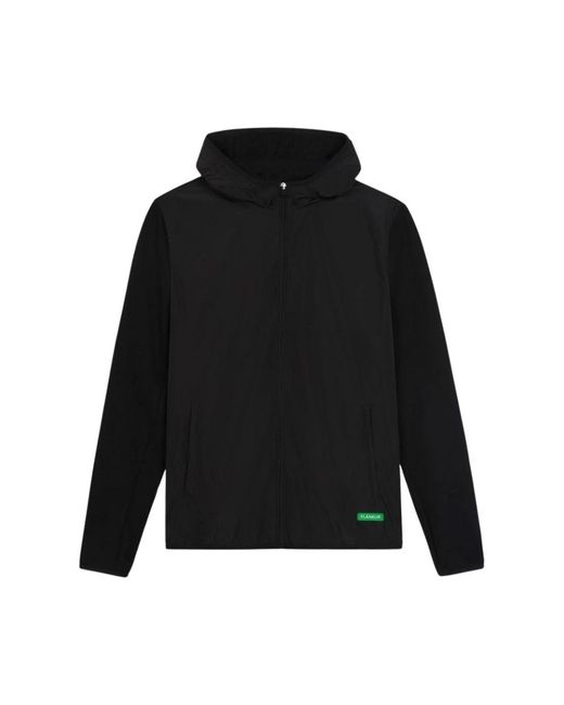 flâneur Fitness ,Zwart ,Nylon Badge Technical Zip-Up in het Black voor heren