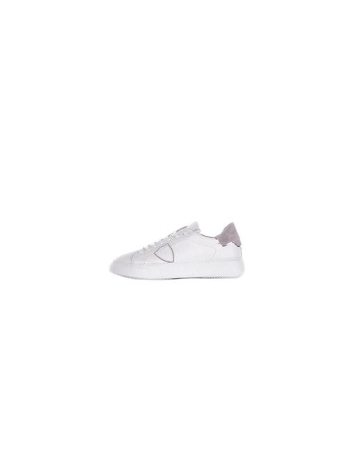 Philippe Model Weiße sneakers mit side shield,einfache temple sneakers mit schnürung in White für Herren