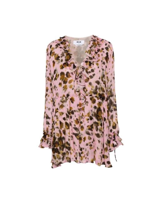 MSGM Overhemden ,Roze ,Rosa Jurk 100% Vi in het Pink