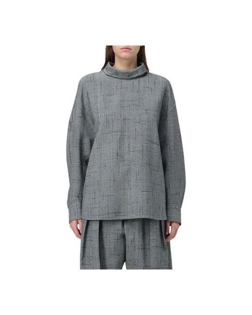 Bottega Veneta Gray Luxuriöses Texturiertes Seidentop